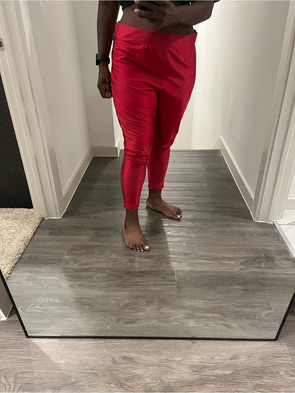 High-Waist Red Women’s Leggings